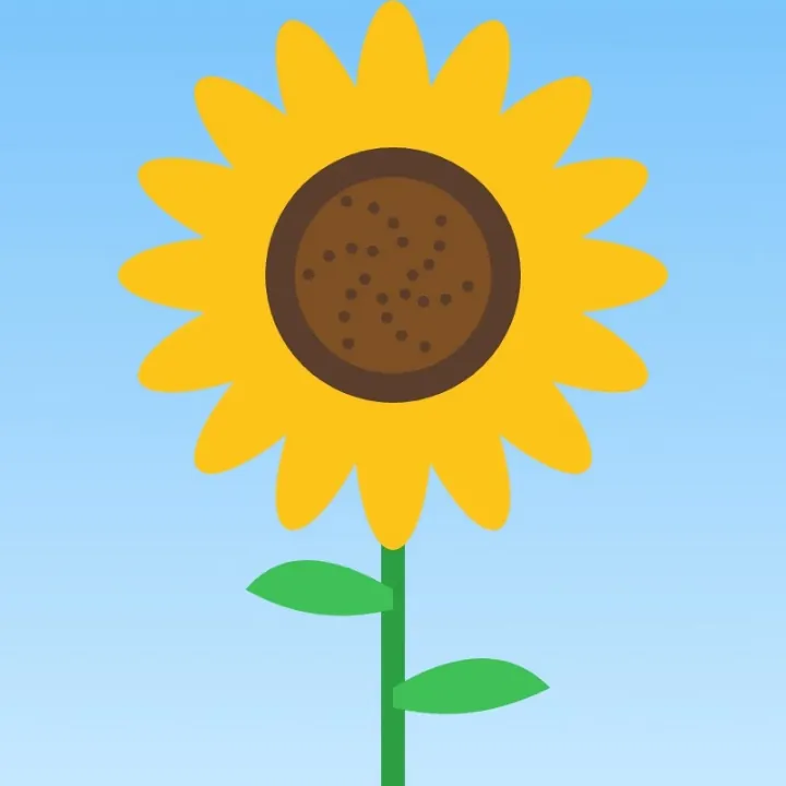 A tall sunflower under a blue sky, saved as an AVIF, as a JPG