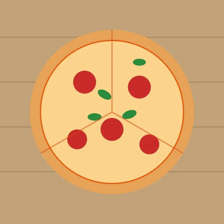 A pepperoni pizza with basil on a wooden board, a recipe picture saved as an AVIF, as a JPG