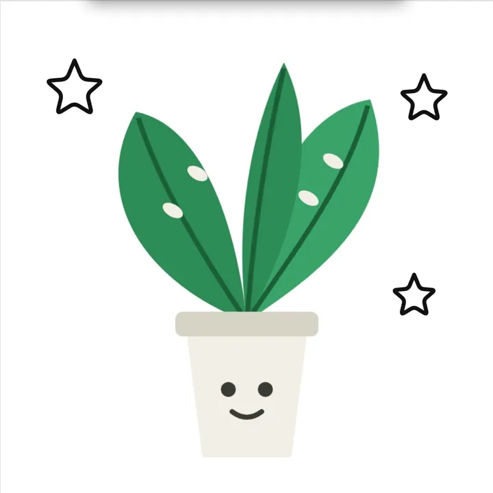 Little stars drawn with the Pen around the plant sticker