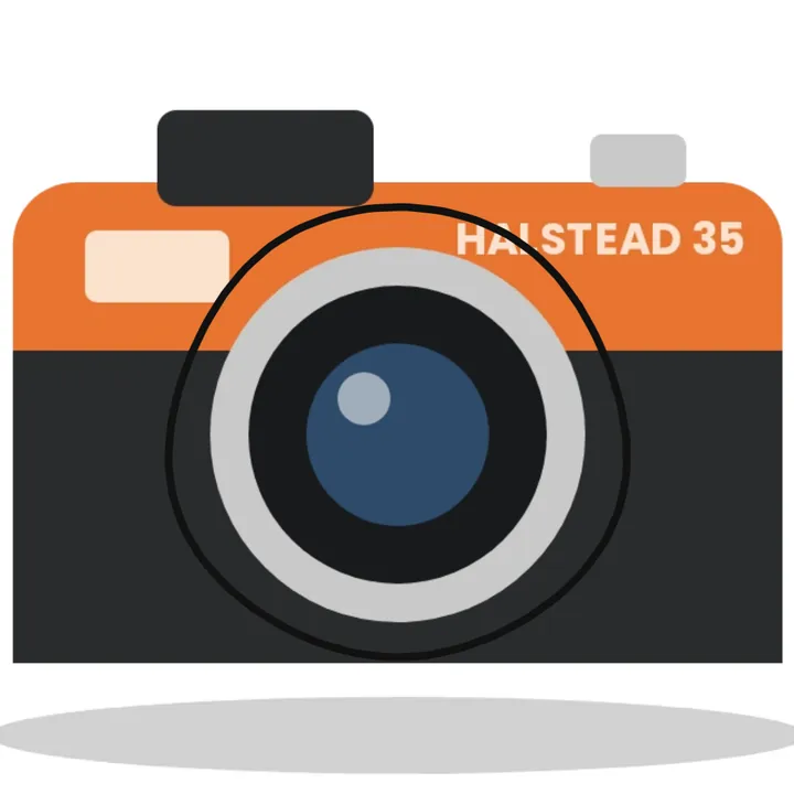 The camera's lens ringed with the Pen