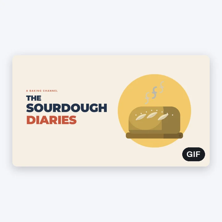 The Sourdough Diaries template, a design that moves