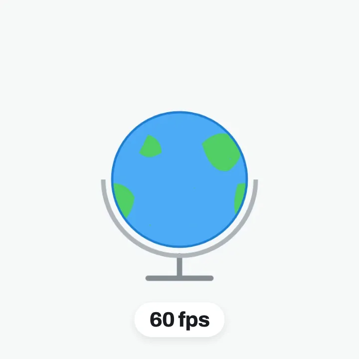 A globe GIF made into an MP4 at 60 frames a second, the globe turning on its stand