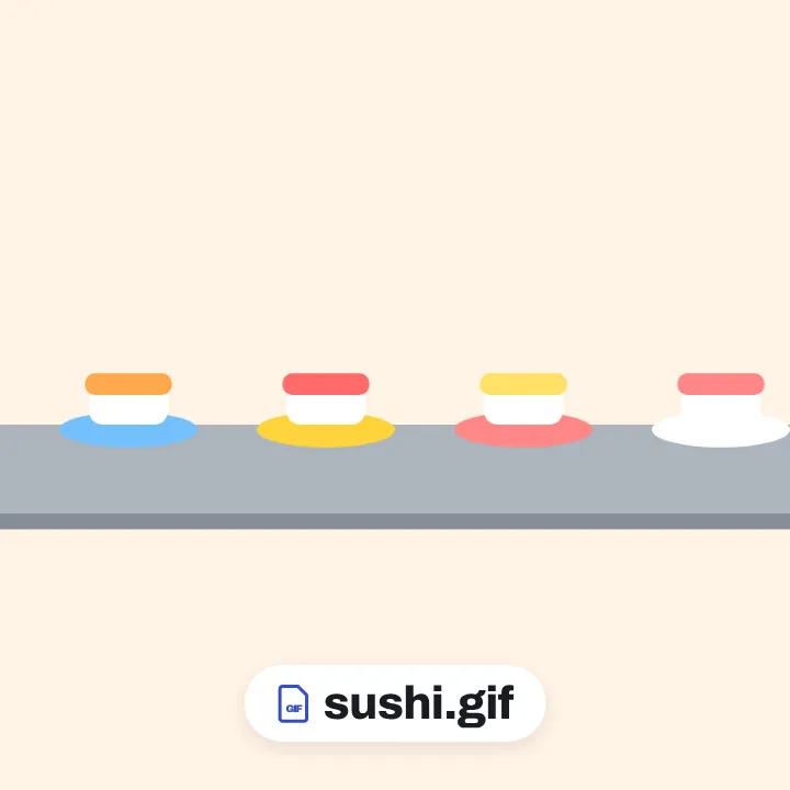 A sushi conveyor GIF saved as a GIF again, sushi.gif, from the same page