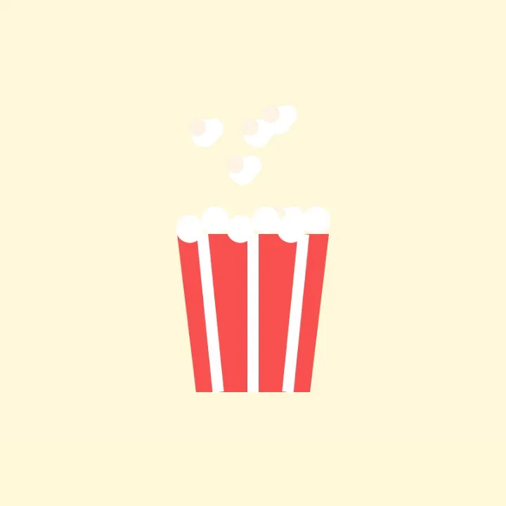 A popcorn GIF made into an MP4, popcorn popping out of a red and white box