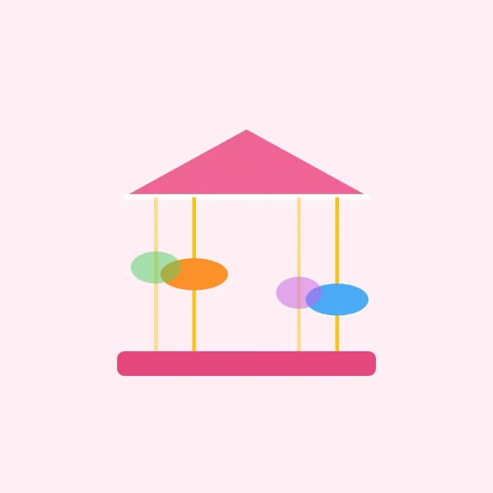 A carousel GIF made into an MP4, a pink carousel turning