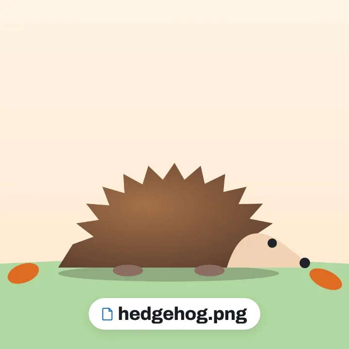 A hedgehog among autumn leaves, saved as hedgehog.png