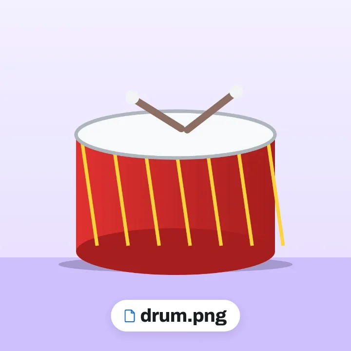 A red drum with its sticks, saved as drum.png