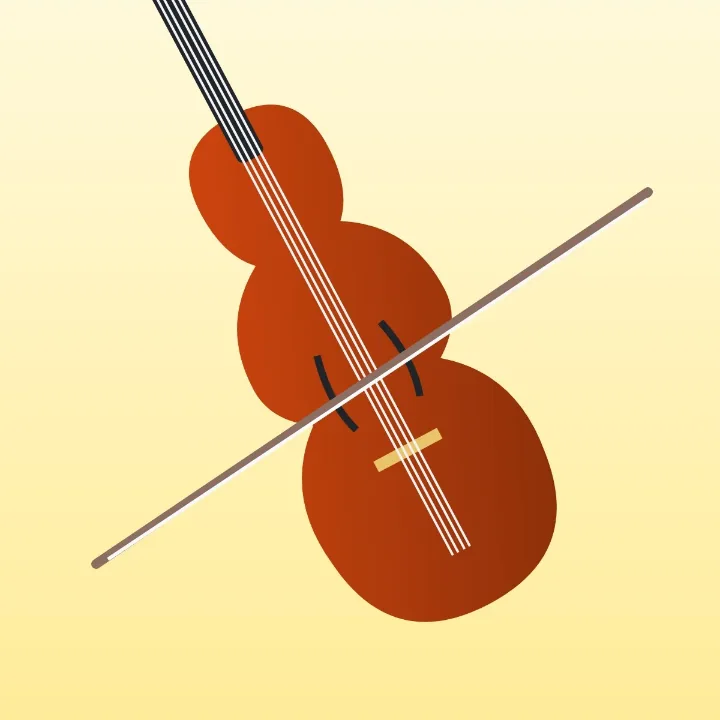 A violin and its bow, a picture saved as WebP for a blog