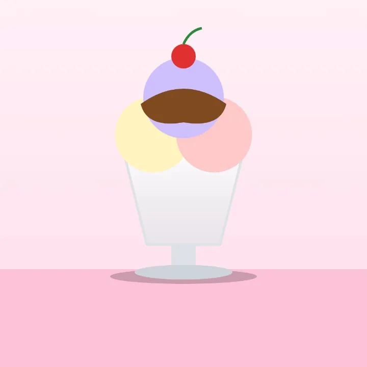 An ice cream sundae with a cherry on top, a product photo saved as WebP for an online shop