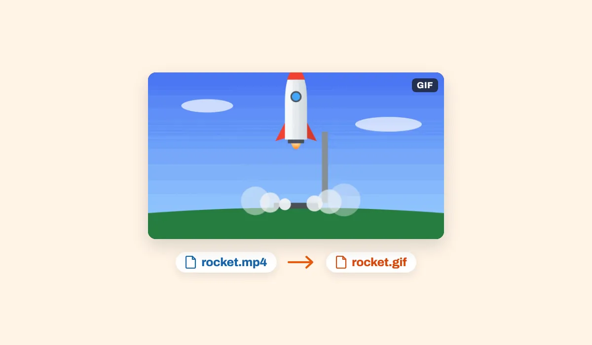 A white rocket lifting off its pad in clouds of smoke, rocket.mp4 saved as rocket.gif