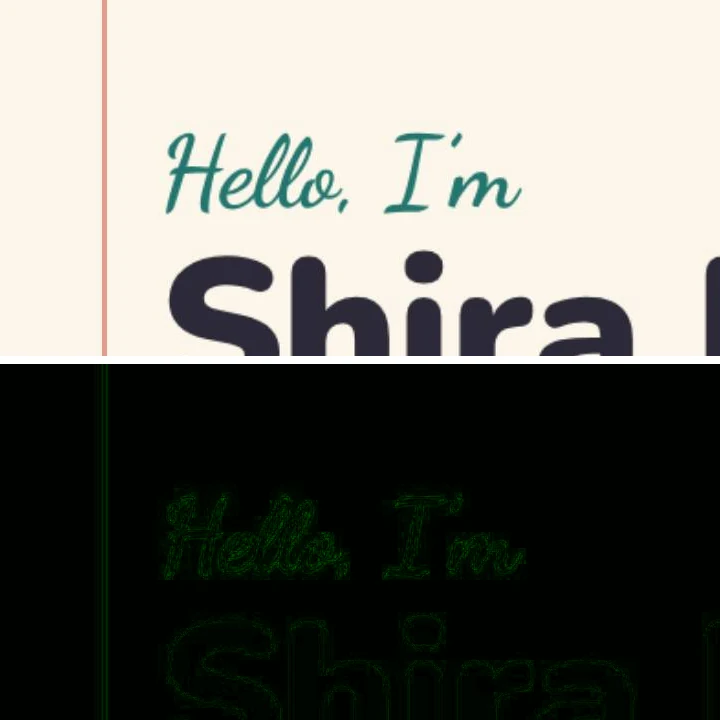 A résumé heading above its diff after the page was re-saved as a JPEG: a faint green ghost of every letter