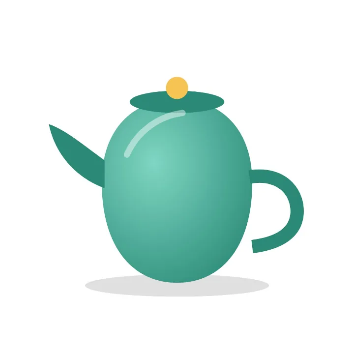 A green teapot product picture as a JPG on white, cut out from its background