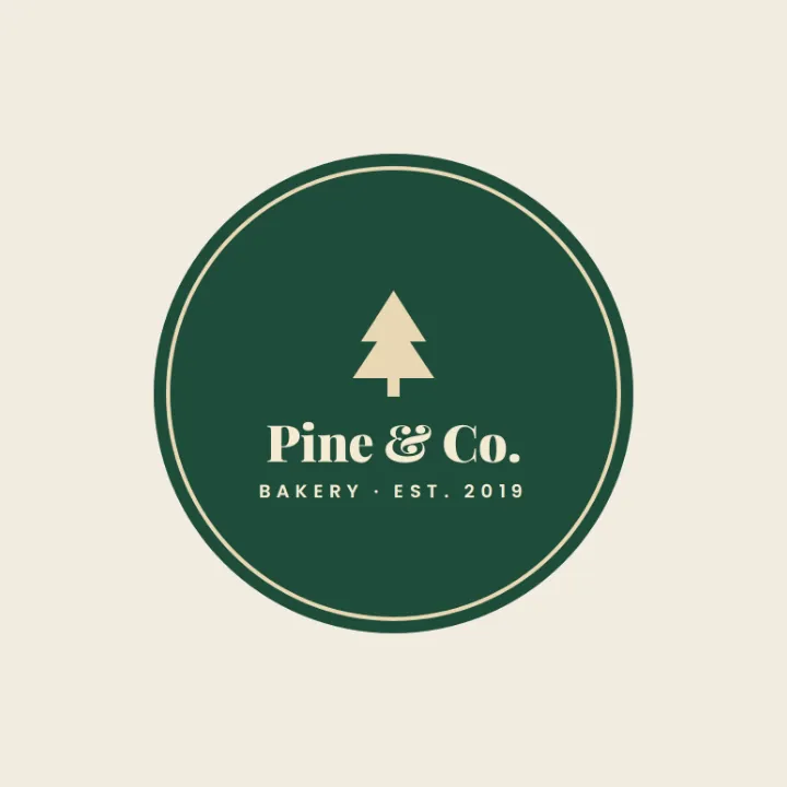 The Pine and Co. Bakery logo, a round green badge on a clear background