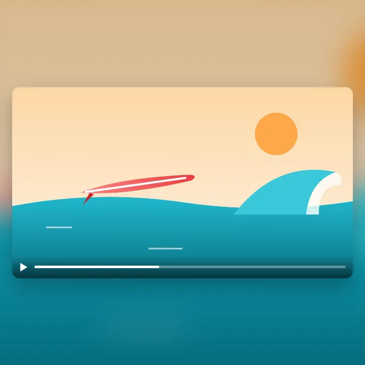 A red surfboard riding a wave at sunset, a clip saved as MP4 for an upload form