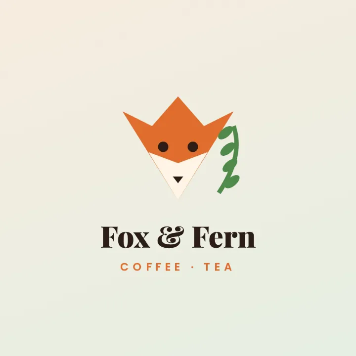 The Fox and Fern Coffee and Tea logo, a fox with a fern leaf