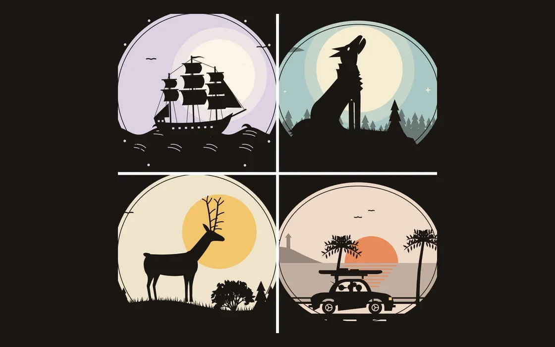Four pictures in a two by two collage grid